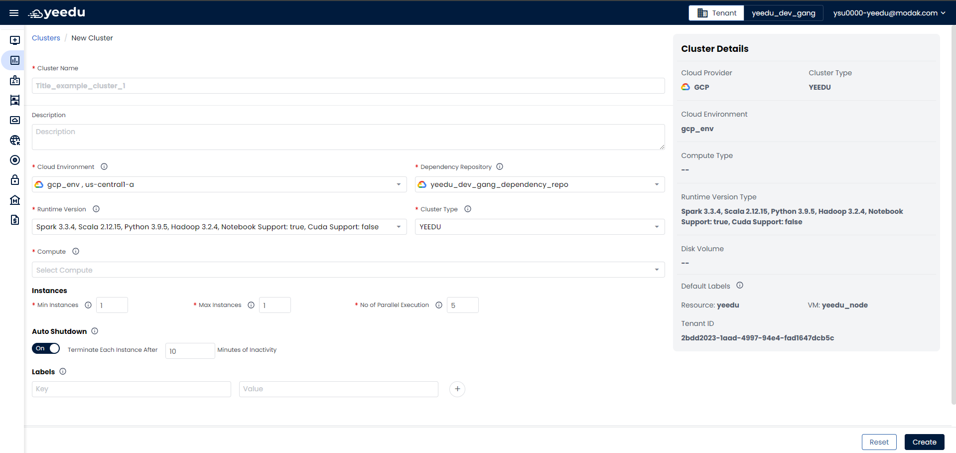 cluster-create-screen