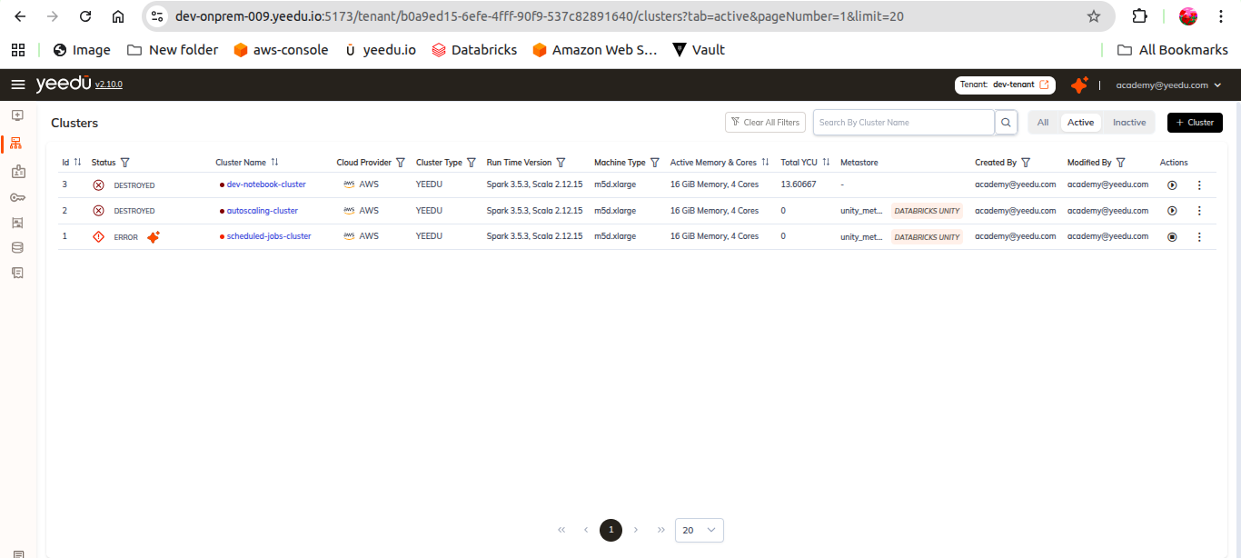 Cluster Dashboard