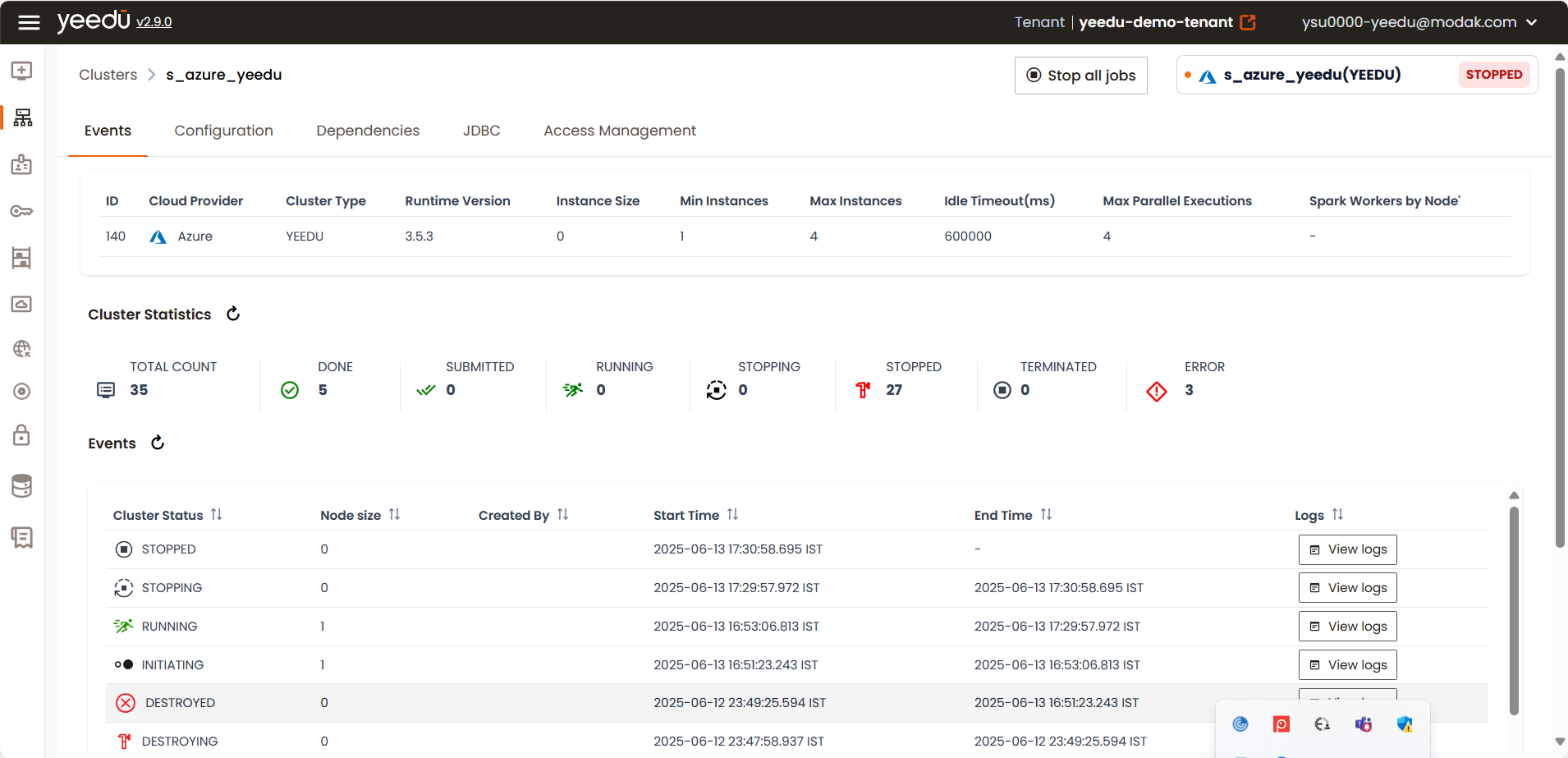 cluster-on-click-screen