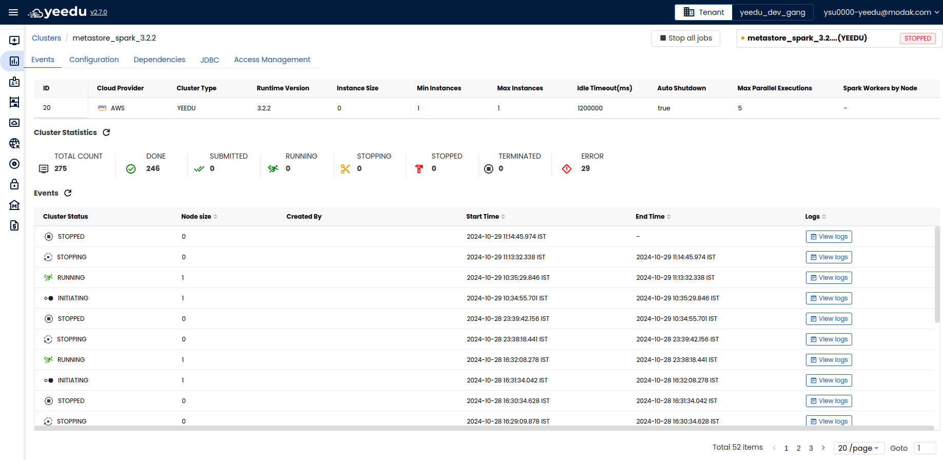 cluster-on-click-screen