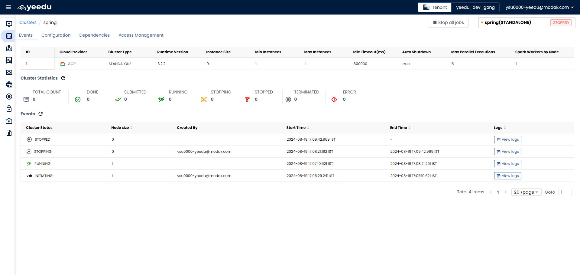 cluster-on-click-screen
