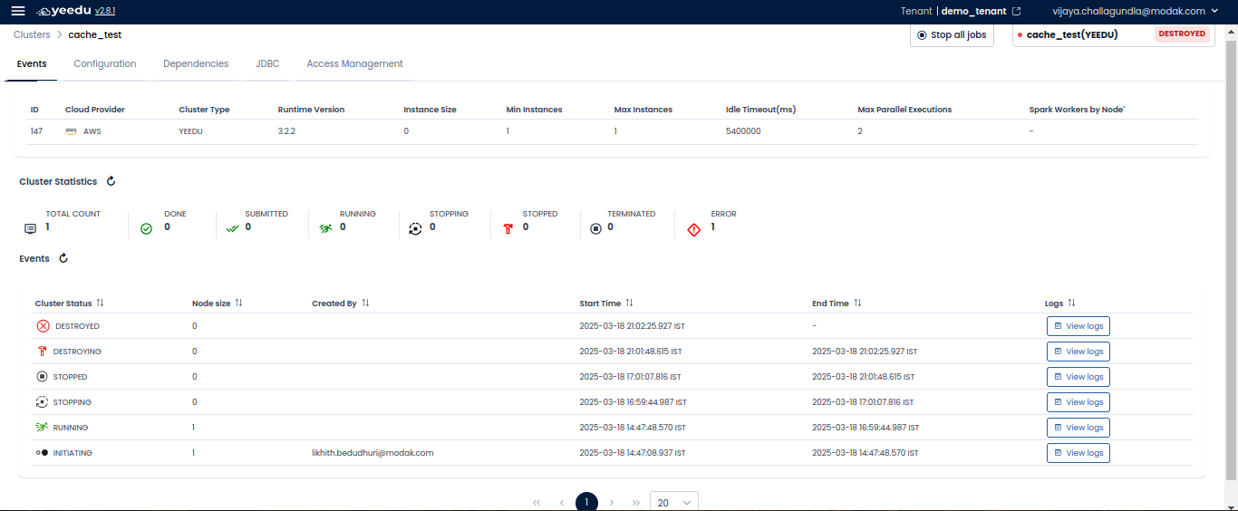 cluster-on-click-screen