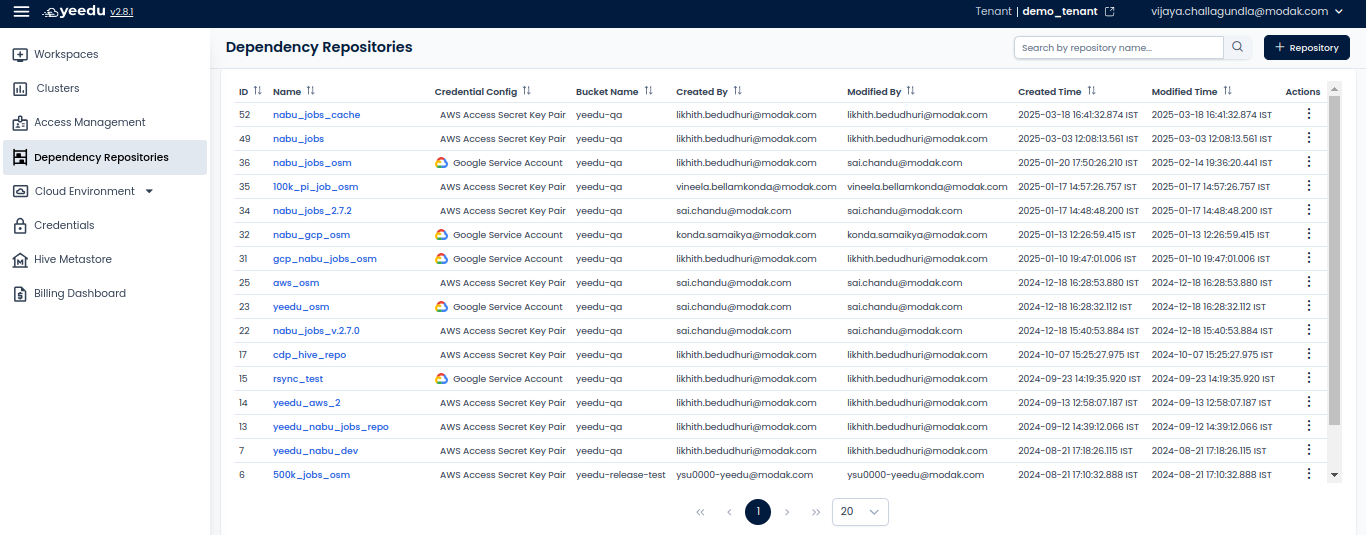 dependency-repo-list