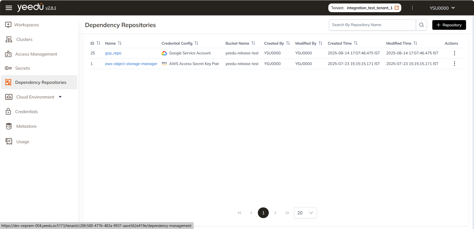 dependency-repo-list