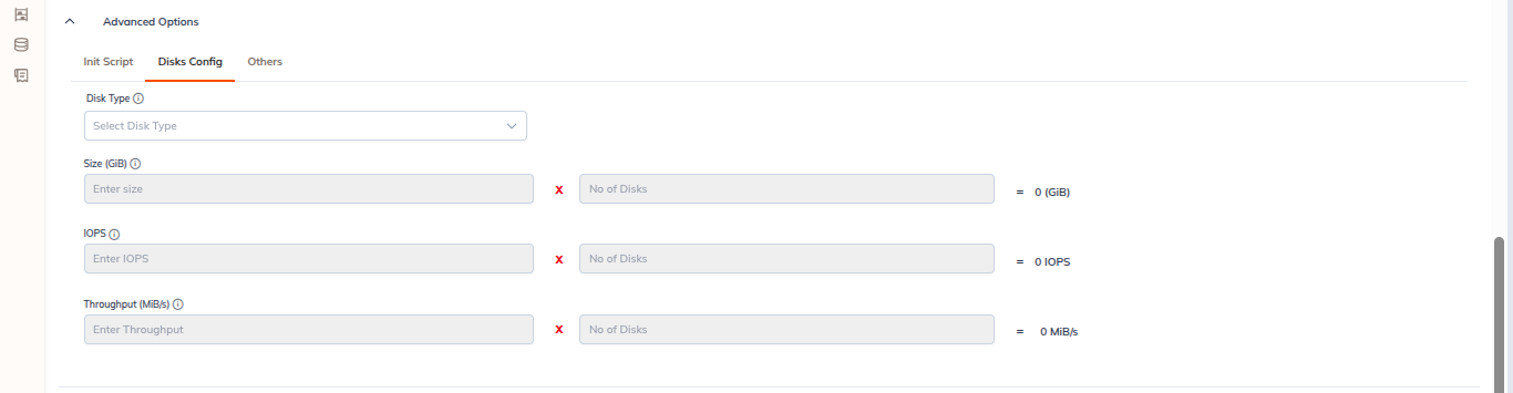 Disks config