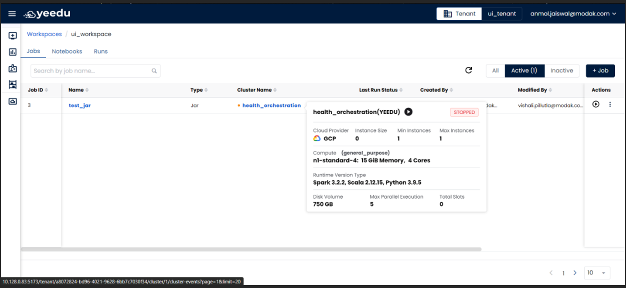 job-screen-cluster-info