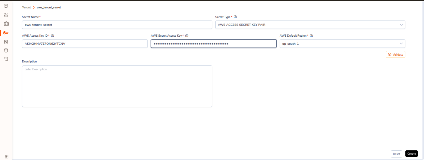 Tenant-level secret validation