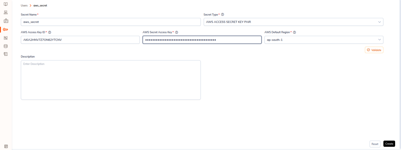 User-level secret validation