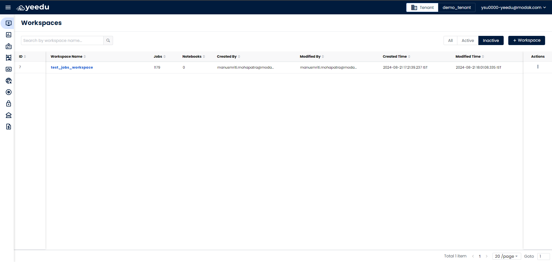 workspaces-list
